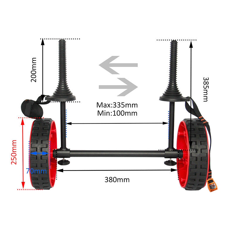 Cambridge Kayaks verstelbare H-trolley