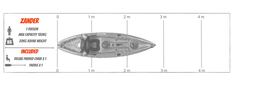 Kayak length Single Person Kayak with Padded Seat, Hatches and Paddle